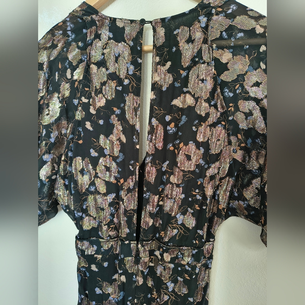 Beautiful ba&sh Lady Dress Size 1 (Small, US 4) Midi Length Silk Floral - Picture 6 of 15